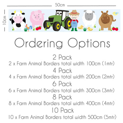 Farm Animal Themed Wall Sticker Border