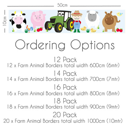 Farm Animal Themed Wall Sticker Border