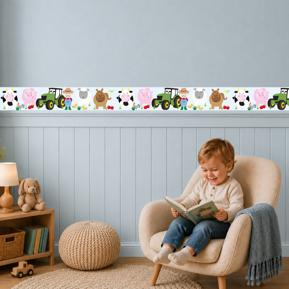 Farm Animal Themed Wall Sticker Border