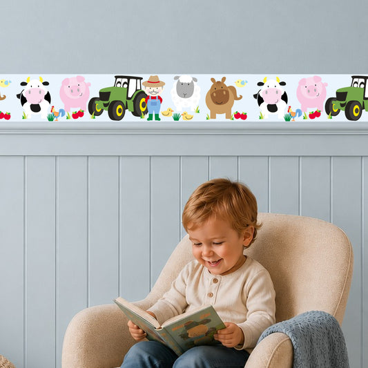 Farm Animal Themed Wall Sticker Border