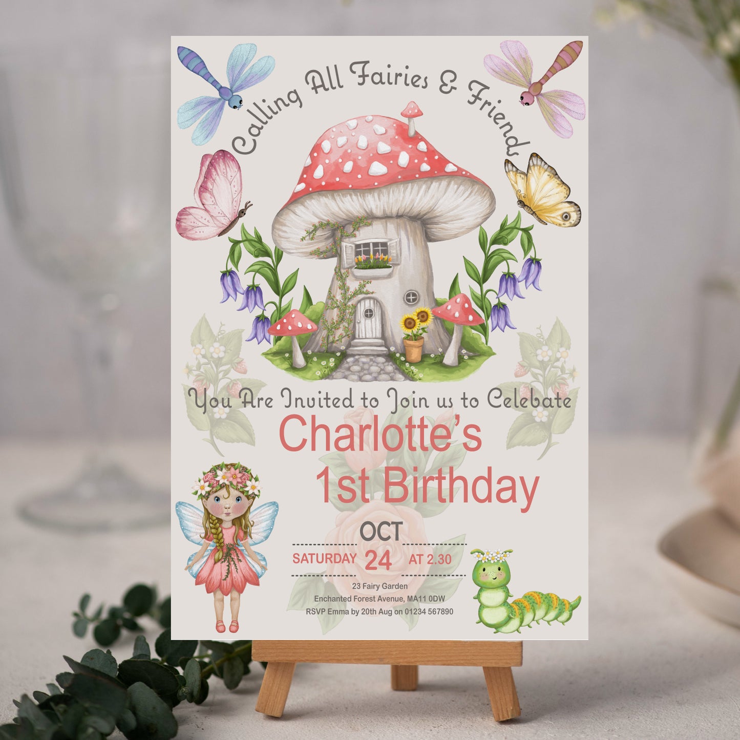 Fairy's & Friends Birthday Invitation - Downloadable