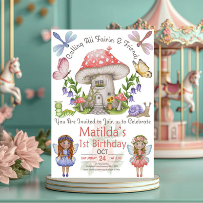 Fairy's & Friends Birthday Invitation - Downloadable