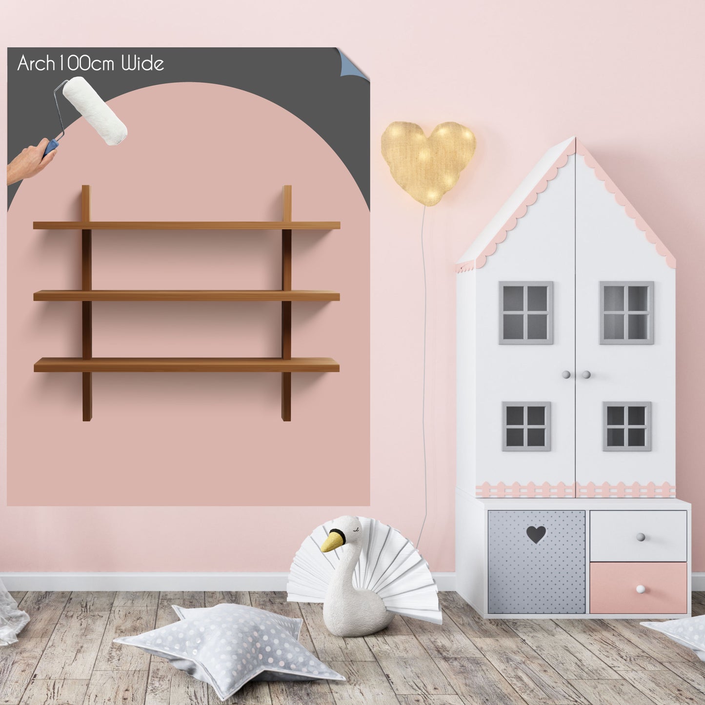 Giant Scallop Arch Stencil, Boho Nursery Wall Decor