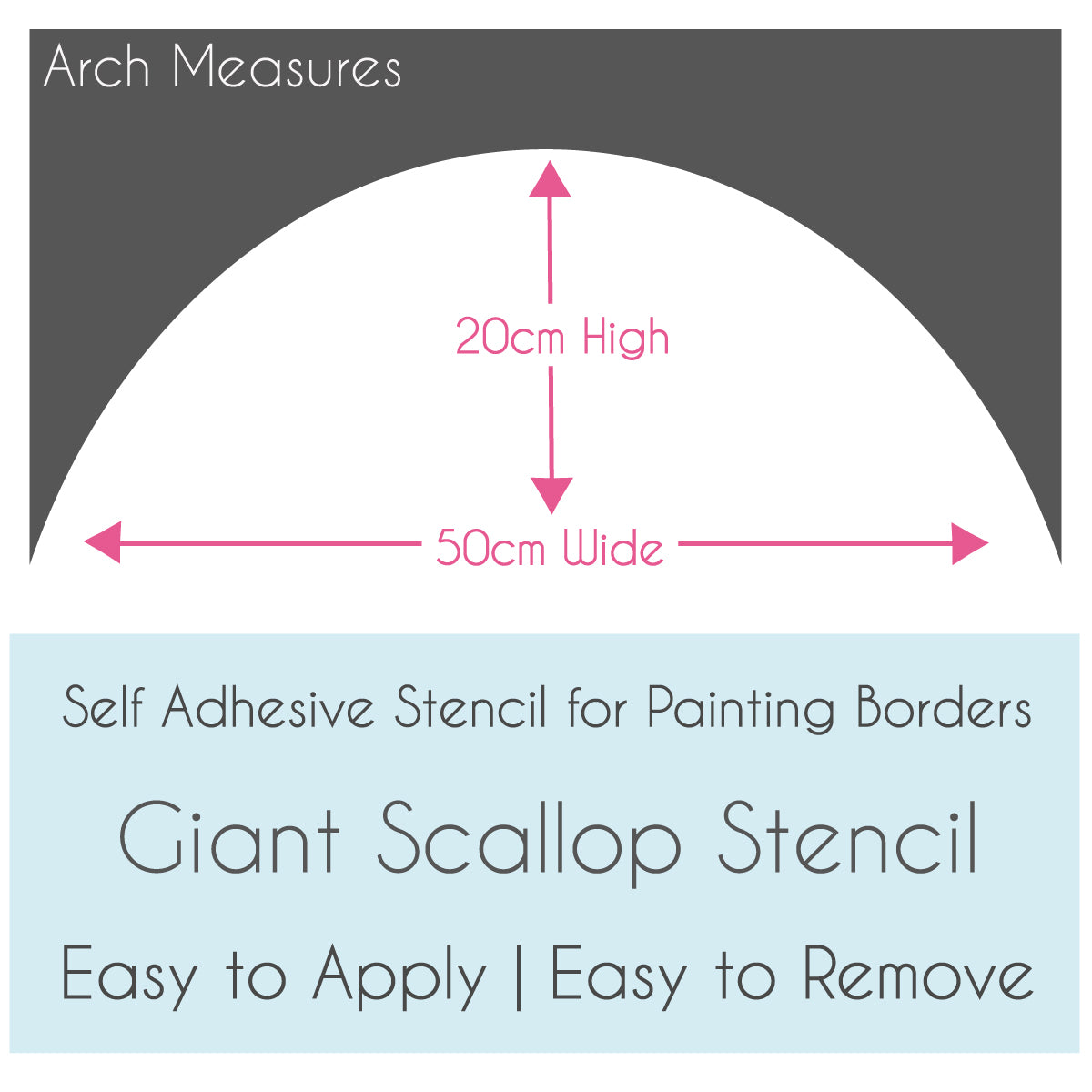 Giant Scallop Arch Wall Stencil for Painting Borders