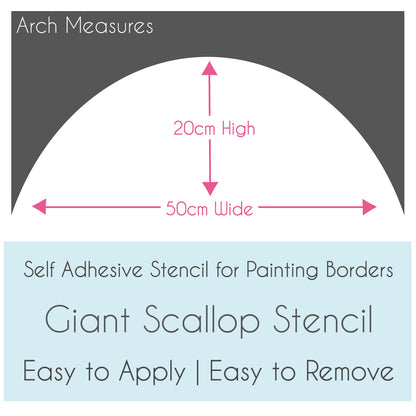 Giant Scallop Arch Wall Stencil for Painting Borders