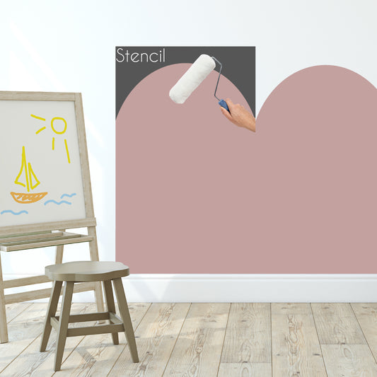 Giant Scallop Arch Wall Stencil for Painting Borders