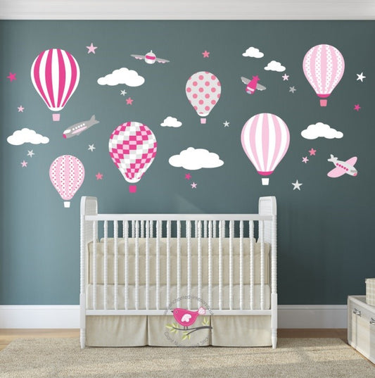 Hot Air Balloon & Jets Nursery Wall Sticker