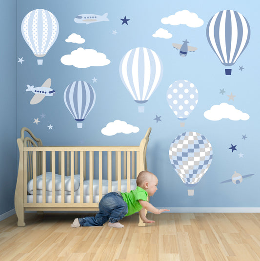 Hot Air Balloon Wall Stickers Baby Boys Nursery