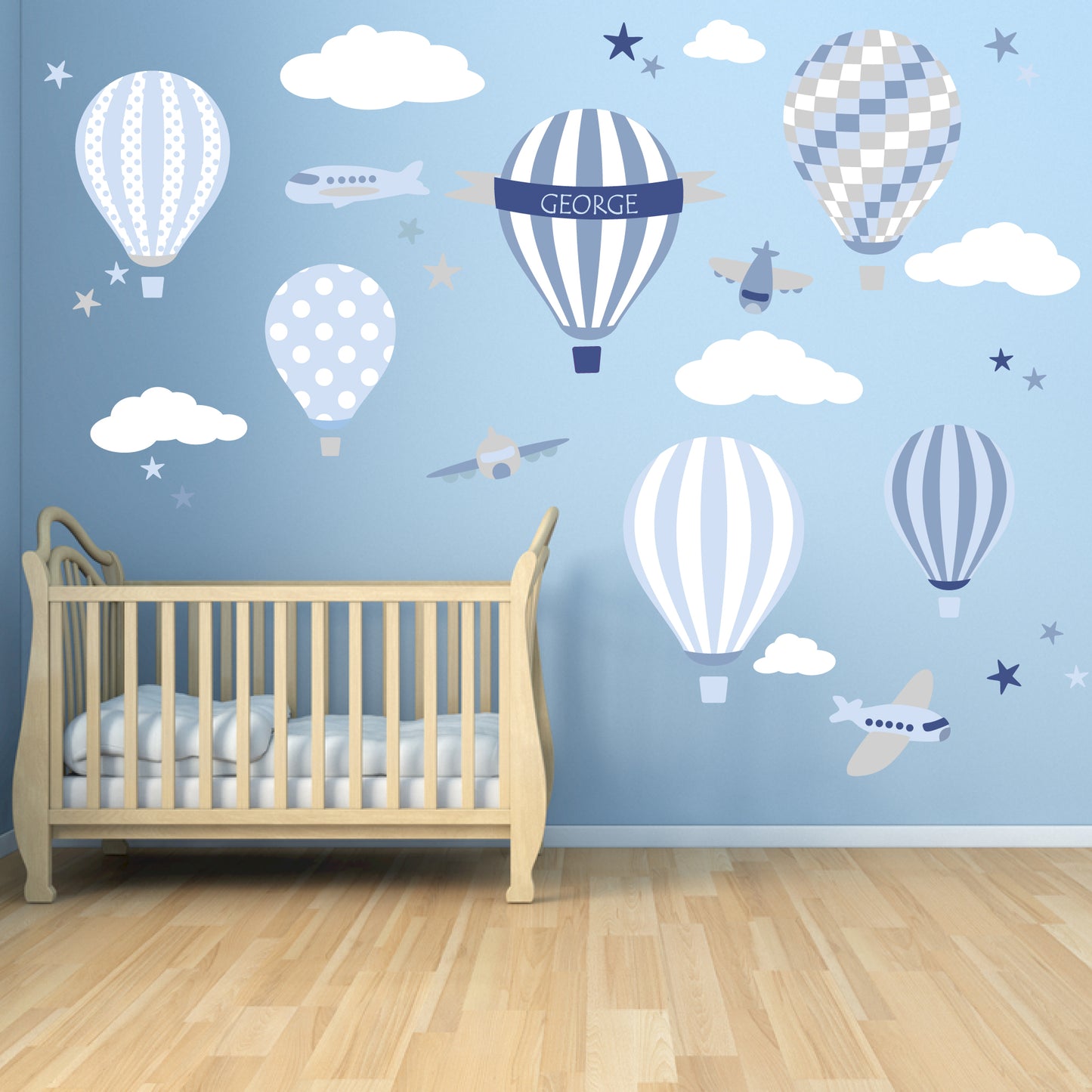 Hot Air Balloon Wall Stickers Baby Boys Nursery