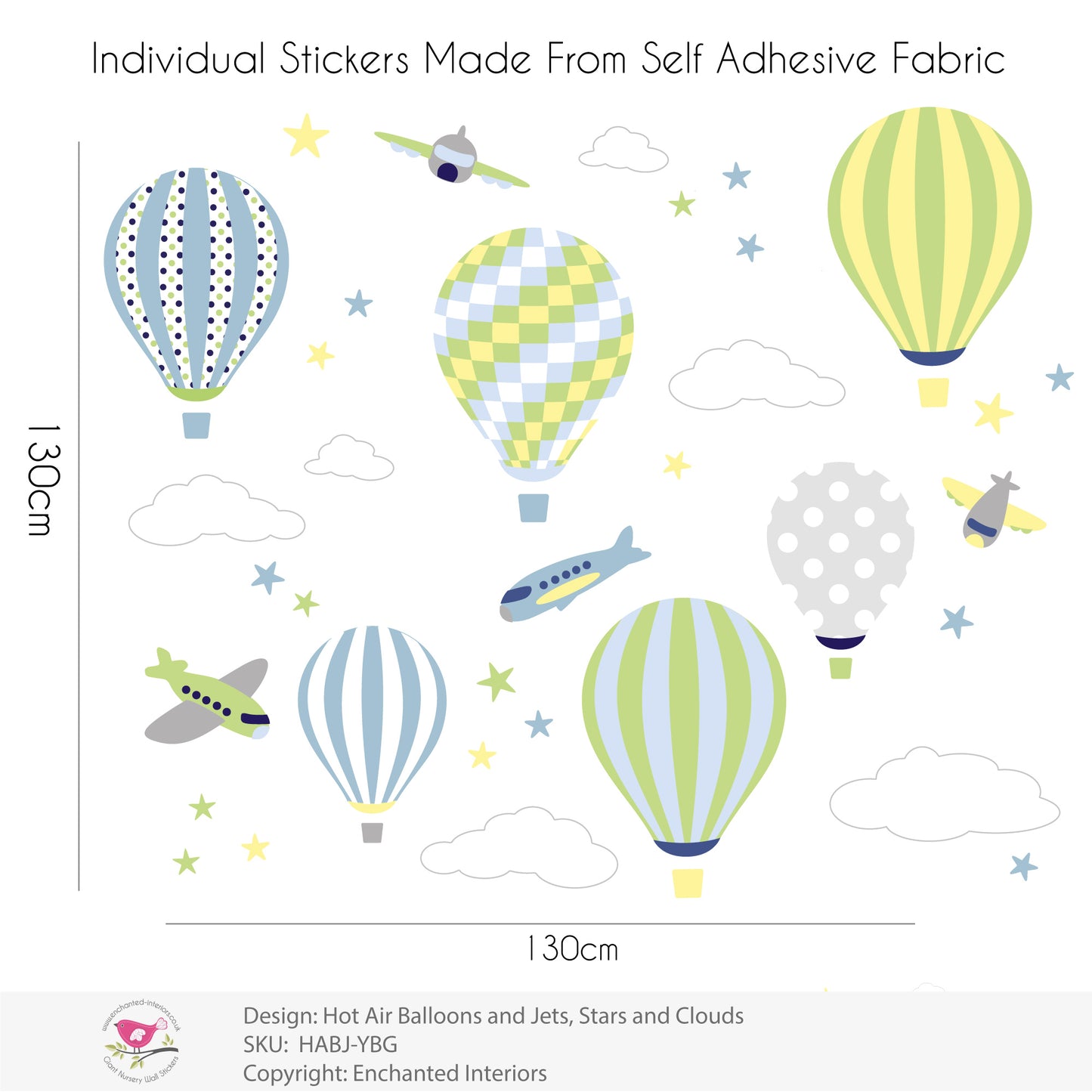 Hot Air Balloon Wall Stickers Baby Boys Nursery