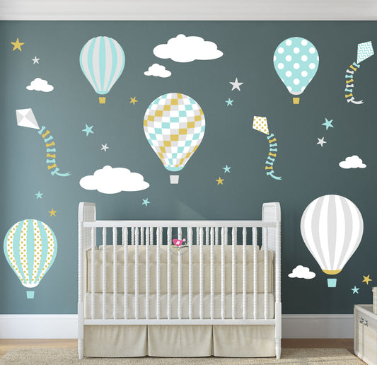 Balloons and Kites Wall Stickers Unisex Nursery