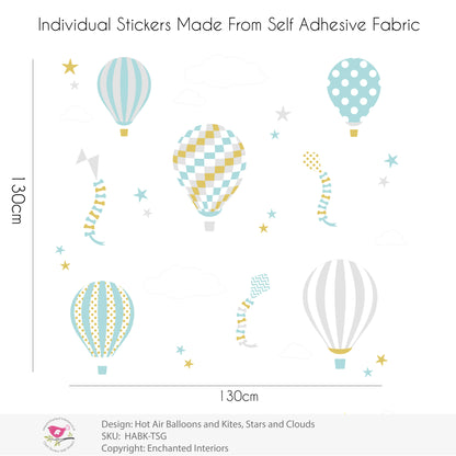 Balloons and Kites Wall Stickers Unisex Nursery