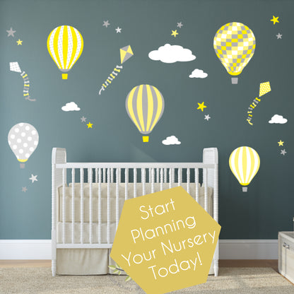 Hot Air Balloons and Kites Wall Stickers