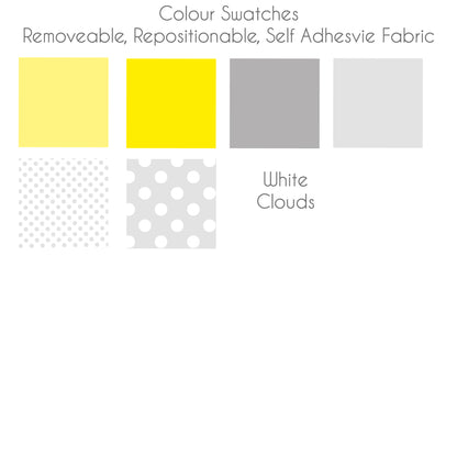 Balloons & Clouds Nursery Wall Stickers Yellow & Grey
