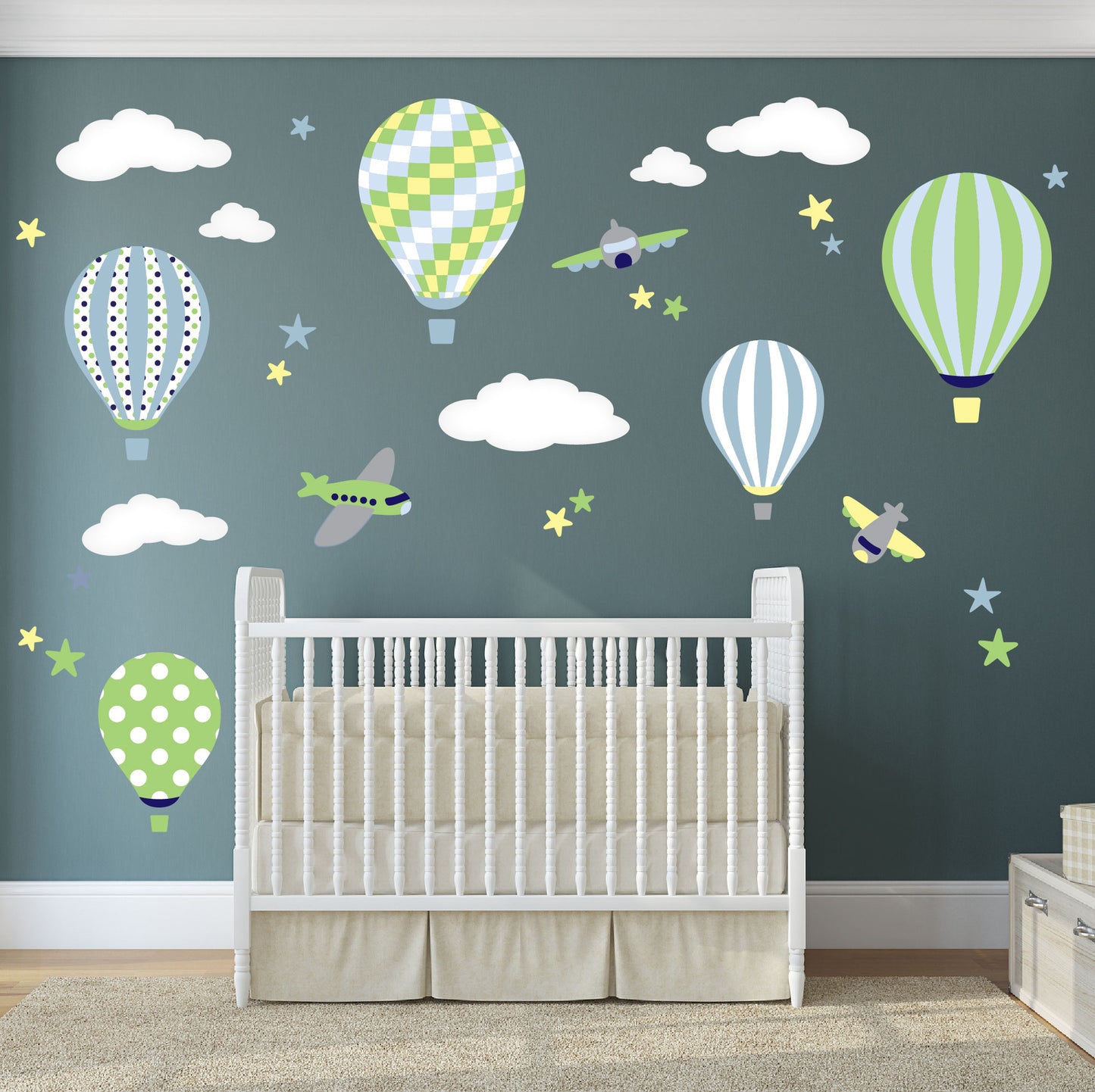 Hot Air Balloon Wall Stickers Baby Boys Nursery