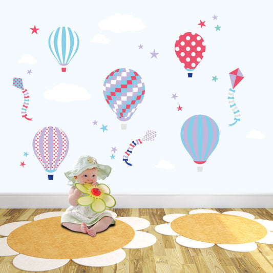 Hot Air Balloons and Kites Nursery Wall Stickers