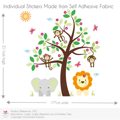 Lion & Elephant Nursery Wall Stickers