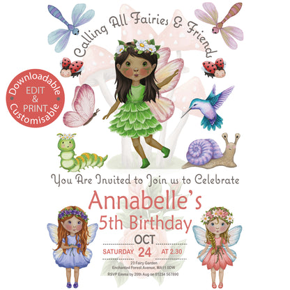 Fairy Party Invite - Downloadable