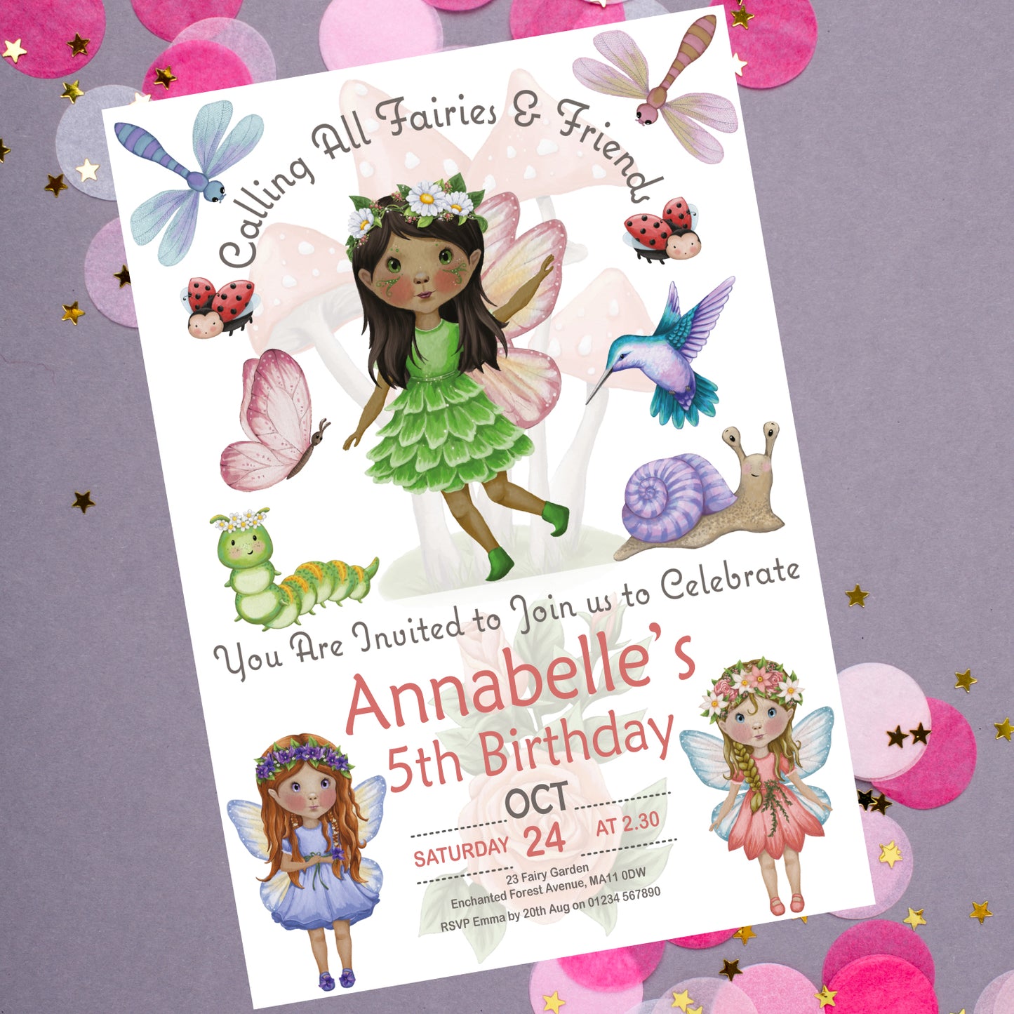 Fairy Party Invite - Downloadable