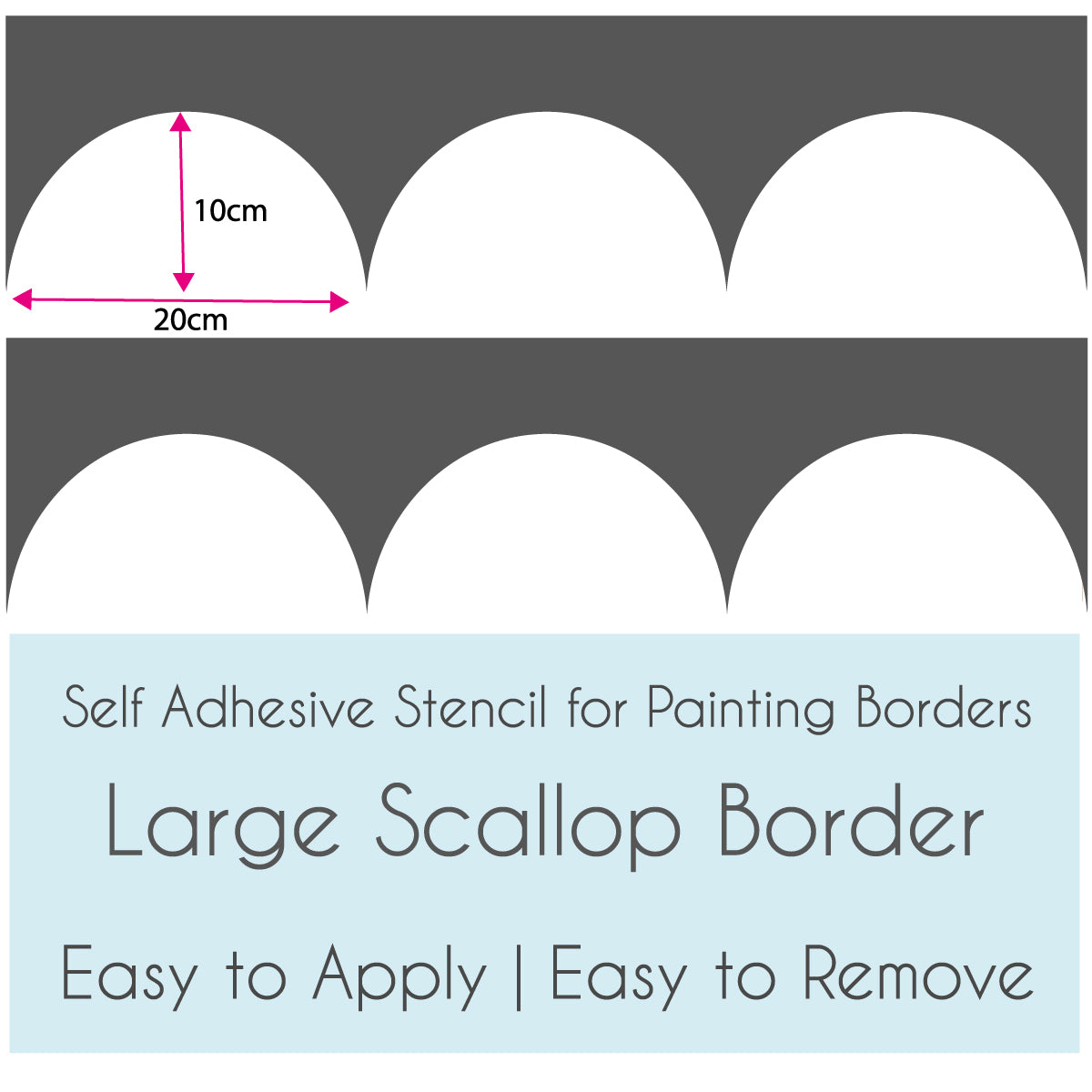 Large Scallop Wall Stencil for Painting Borders