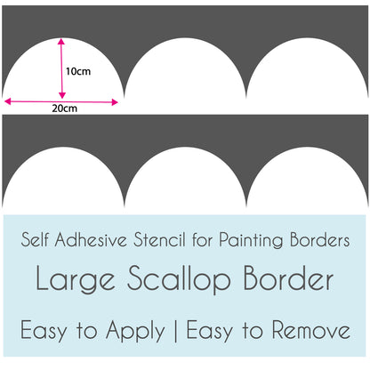 Large Scallop Wall Stencil for Painting Borders