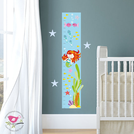 Mermaid Growth Chart Nursery Wall Sticker