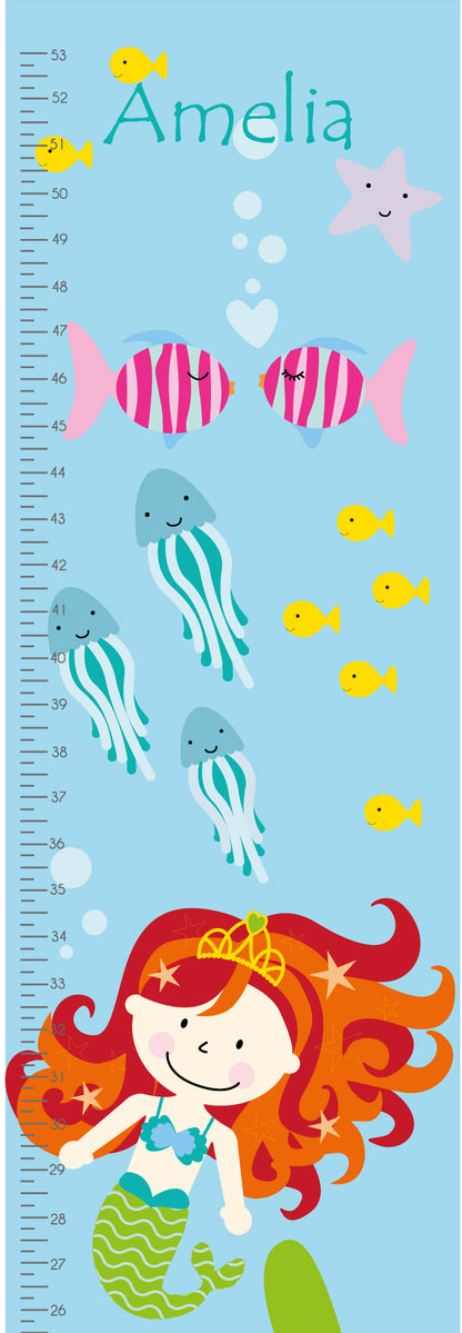 Mermaid Growth Chart Nursery Wall Sticker