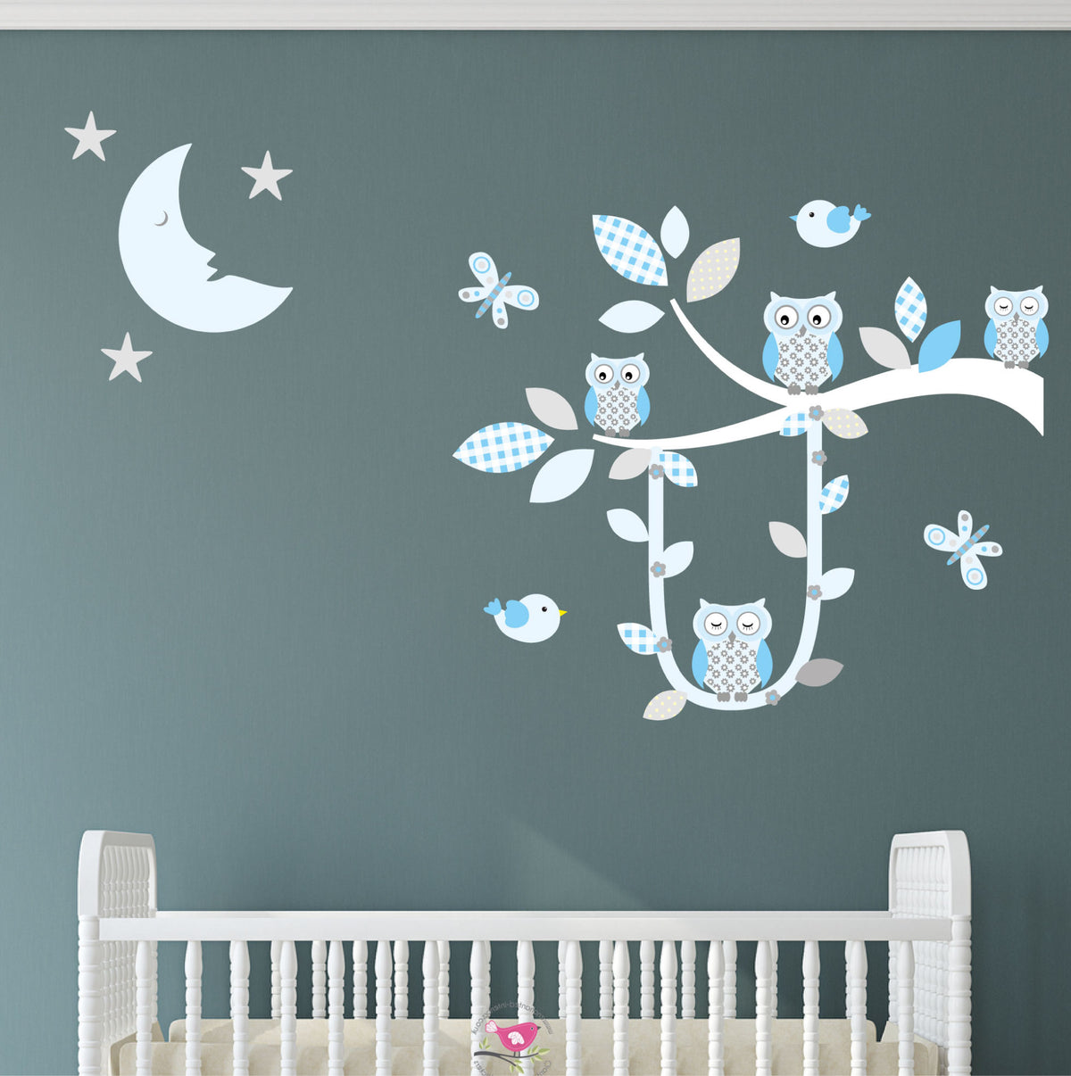 Boys Swinging Owl Branch Wall Stickers for Nursery Room – Enchanted ...