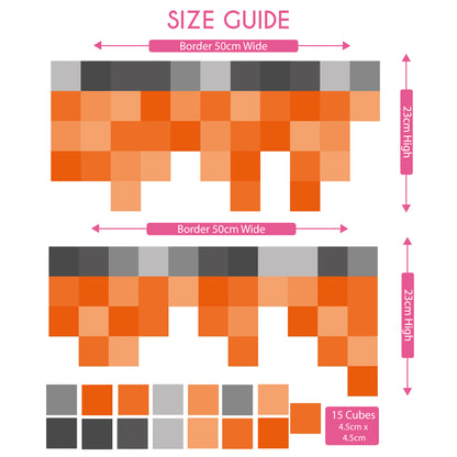 Pixel Border Wall Stickers Lava