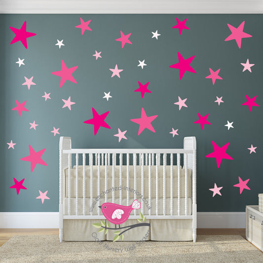 Girls Pink Star Wall Stickers