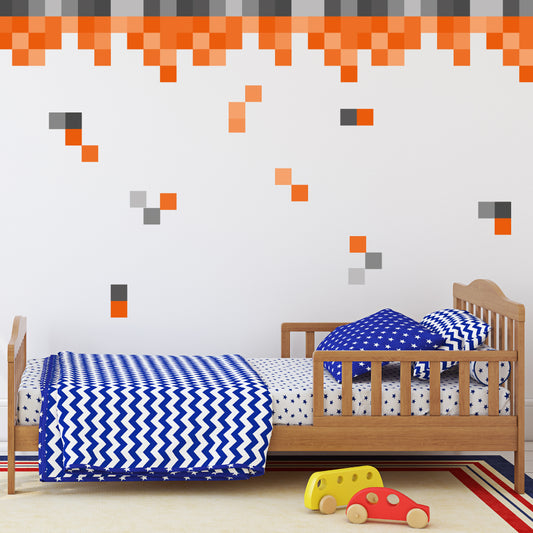 Pixel Border Wall Stickers Lava