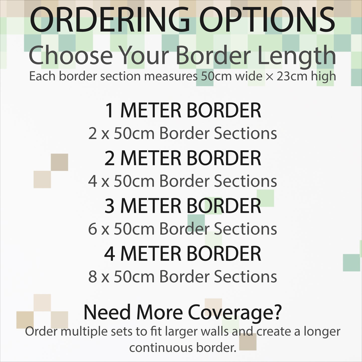 Pixel Border & Letters Wall Stickers