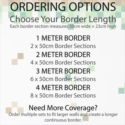 Pixel Border & Letters Wall Stickers
