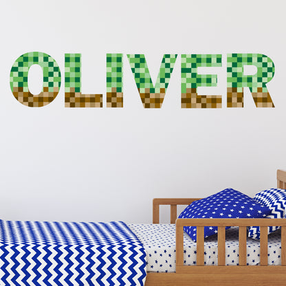 Pixel Border & Letters Wall Stickers