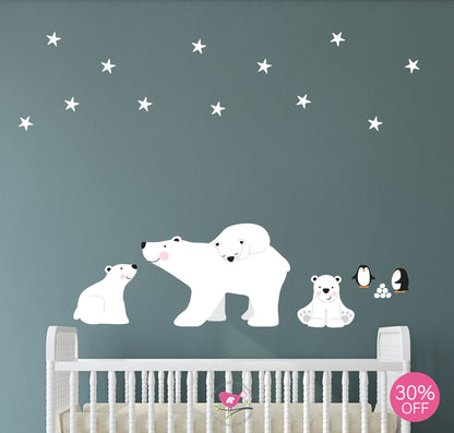 Polar Bears and Penguins Wall Stickers