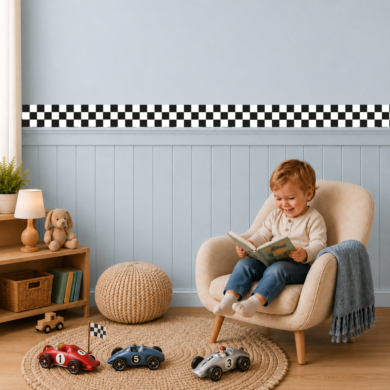 Racing Car Themed Wall Sticker Border