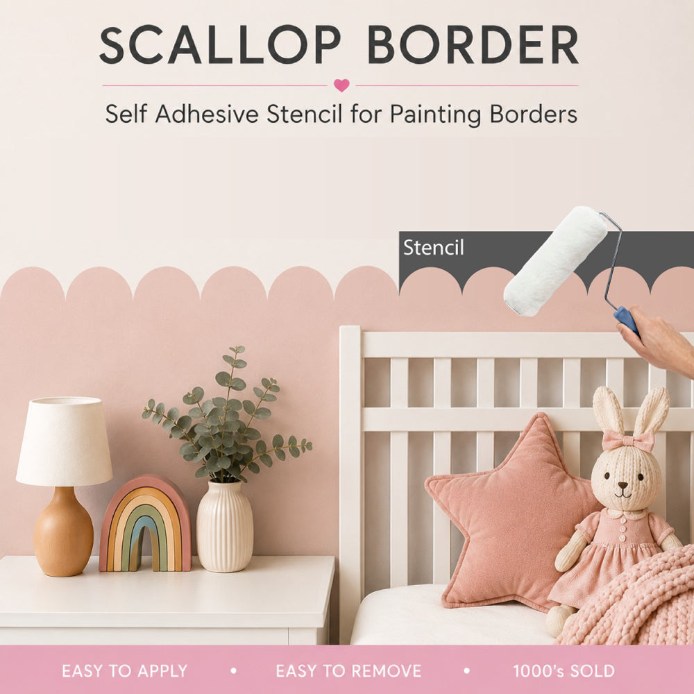 Scallop Wall Stencil for Painting Borders