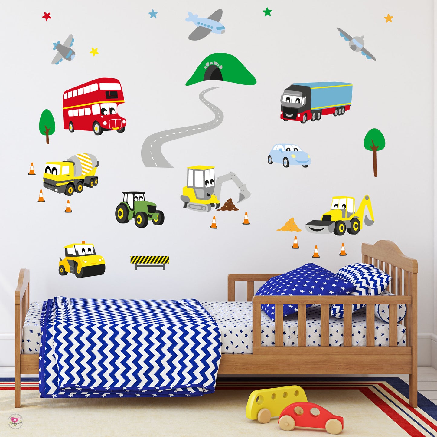 Motor Vehicle Wall Stickers for Baby Boys Nursery