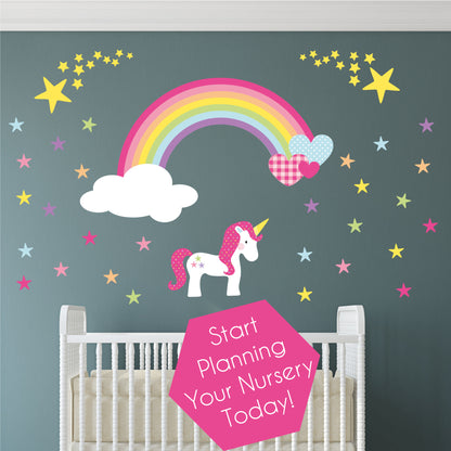 Rainbow Unicorn Nursery Wall Sticker