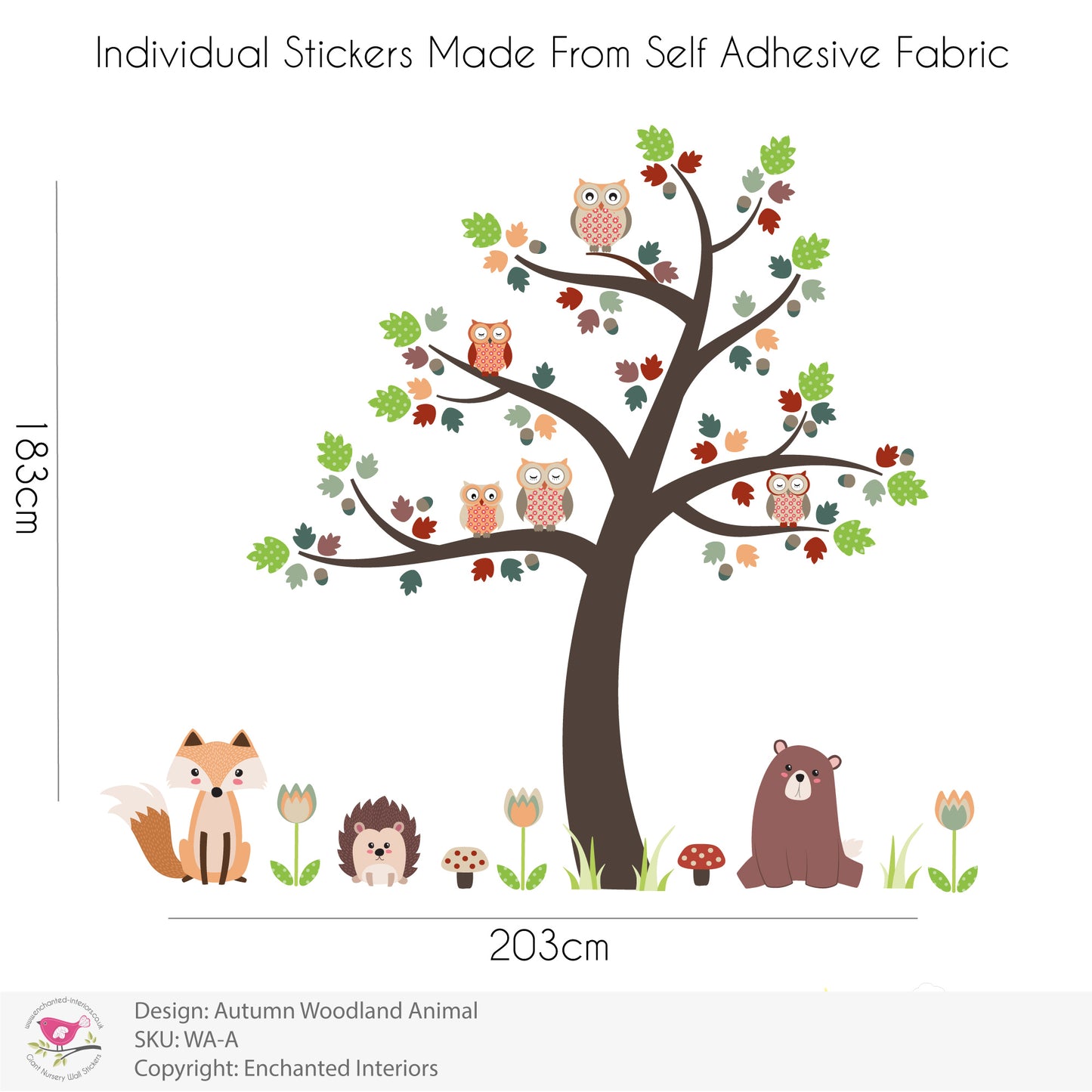Owl Nursery Wall Stickers Woodland Animals