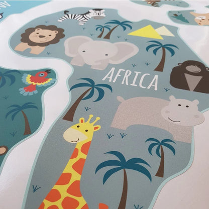 Children's Map of The World Wall Stickers