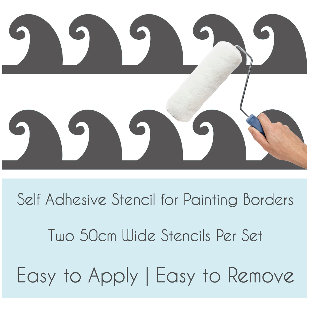 Wave Stencil for Painting Borders Top