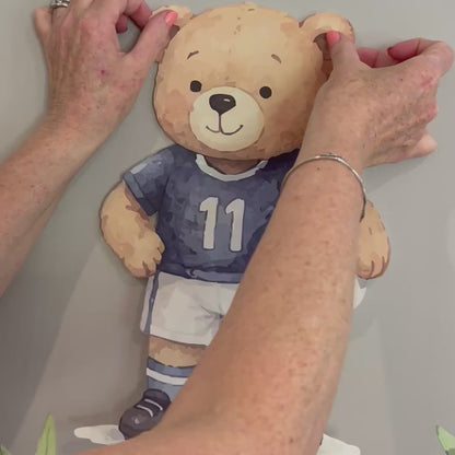 Footballer Wall Stickers with Teddy Bears